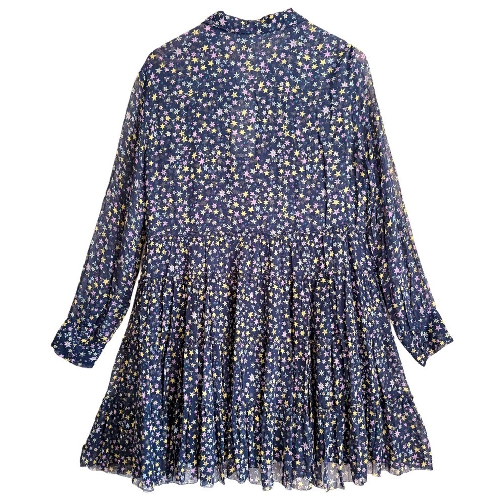 Zadig & Voltaire Lightweight Chiffon Rapidy Crinkle Print Etoiles Dress Sz L NWT - Picture 4 of 11